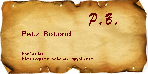 Petz Botond névjegykártya