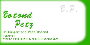 botond petz business card